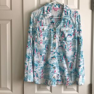 NWOT Lilly Pulitzer Watch Out button down